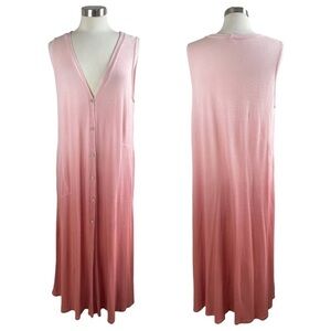 HUMMINGBIRD Ombre Button Front Midi Dress size M